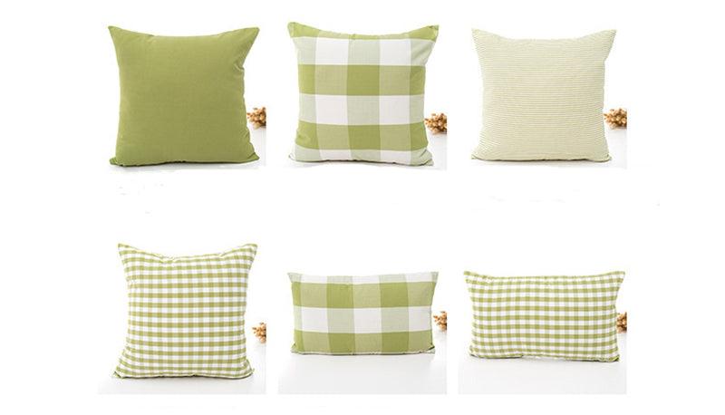 Farmhouse Plaid Striped Linen Cotton Pillow Covers Outdoor Plaid Square Pillow Cushion Case Cotton Linen Throw Pillow Covers Sofa Chair Decorative Cotton Cushions Cover Red Green Blue Pillowcase Stevvex