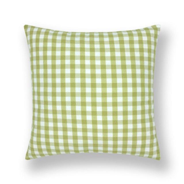 Farmhouse Plaid Striped Linen Cotton Pillow Covers Outdoor Plaid Square Pillow Cushion Case Cotton Linen Throw Pillow Covers Sofa Chair Decorative Cotton Cushions Cover Red Green Blue Pillowcase Stevvex