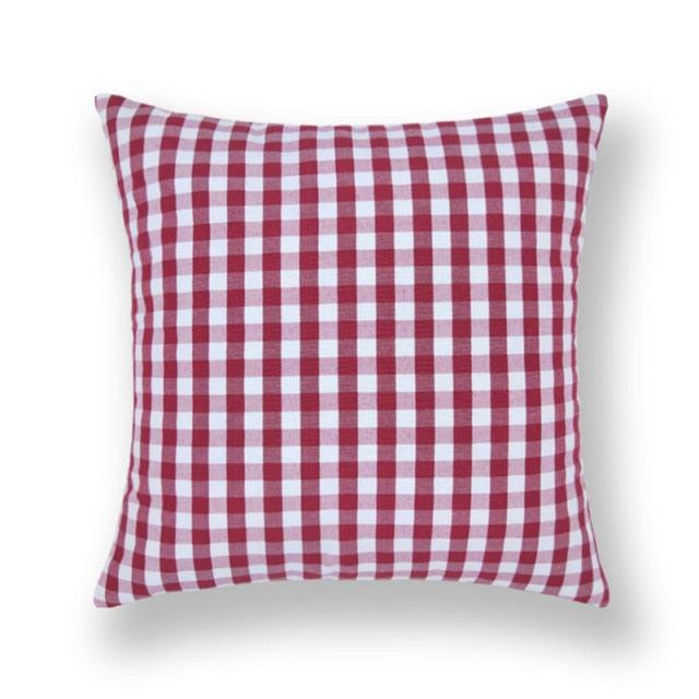 Farmhouse Plaid Striped Linen Cotton Pillow Covers Outdoor Plaid Square Pillow Cushion Case Cotton Linen Throw Pillow Covers Sofa Chair Decorative Cotton Cushions Cover Red Green Blue Pillowcase Stevvex