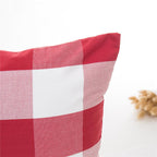 Farmhouse Plaid Striped Linen Cotton Pillow Covers Outdoor Plaid Square Pillow Cushion Case Cotton Linen Throw Pillow Covers Sofa Chair Decorative Cotton Cushions Cover Red Green Blue Pillowcase Stevvex