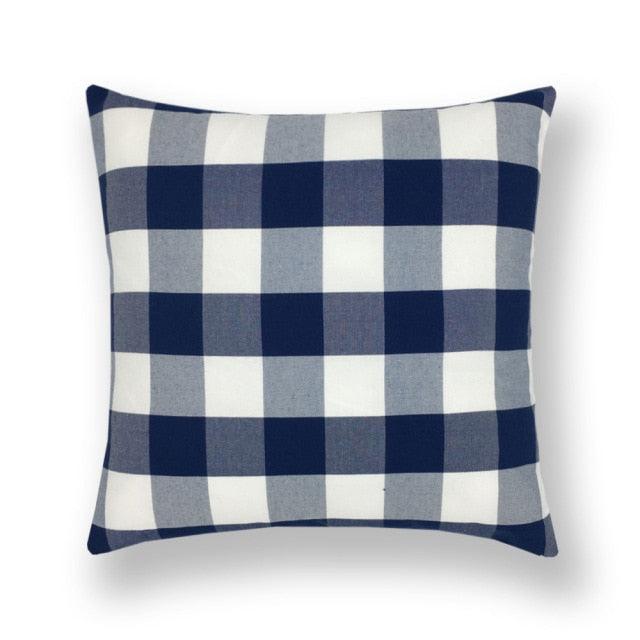 Farmhouse Plaid Striped Linen Cotton Pillow Covers Outdoor Plaid Square Pillow Cushion Case Cotton Linen Throw Pillow Covers Sofa Chair Decorative Cotton Cushions Cover Red Green Blue Pillowcase Stevvex