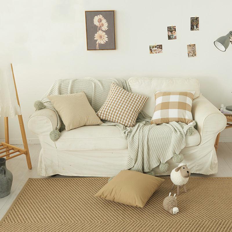 Farmhouse Plaid Striped Linen Cotton Pillow Covers Outdoor Plaid Square Pillow Cushion Case Cotton Linen Throw Pillow Covers Sofa Chair Decorative Cotton Cushions Cover Red Green Blue Pillowcase Stevvex