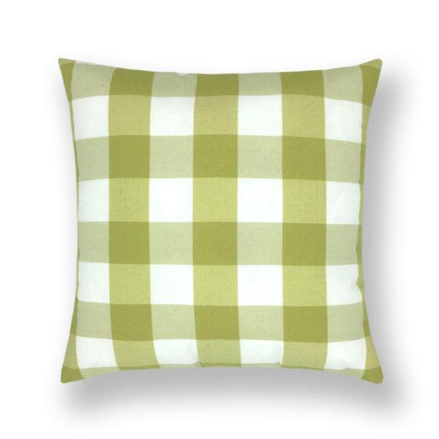 Farmhouse Plaid Striped Linen Cotton Pillow Covers Outdoor Plaid Square Pillow Cushion Case Cotton Linen Throw Pillow Covers Sofa Chair Decorative Cotton Cushions Cover Red Green Blue Pillowcase Stevvex