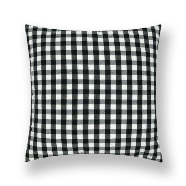 Farmhouse Plaid Striped Linen Cotton Pillow Covers Outdoor Plaid Square Pillow Cushion Case Cotton Linen Throw Pillow Covers Sofa Chair Decorative Cotton Cushions Cover Red Green Blue Pillowcase Stevvex