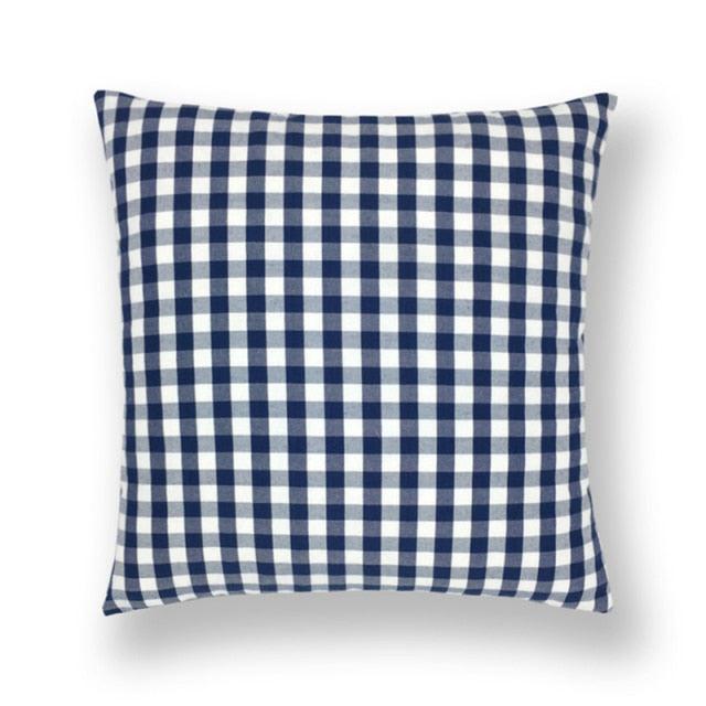 Farmhouse Plaid Striped Linen Cotton Pillow Covers Outdoor Plaid Square Pillow Cushion Case Cotton Linen Throw Pillow Covers Sofa Chair Decorative Cotton Cushions Cover Red Green Blue Pillowcase Stevvex