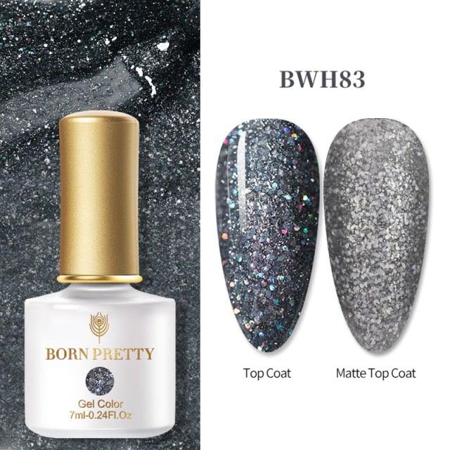 Fashion 2022 New Womens Colorful Nail Gel Polish Modern Glitter Pink Purple UV Diamond Stylish Design Nail Colors Gel For Girls and Women In Shinny Trend Color Stevvex