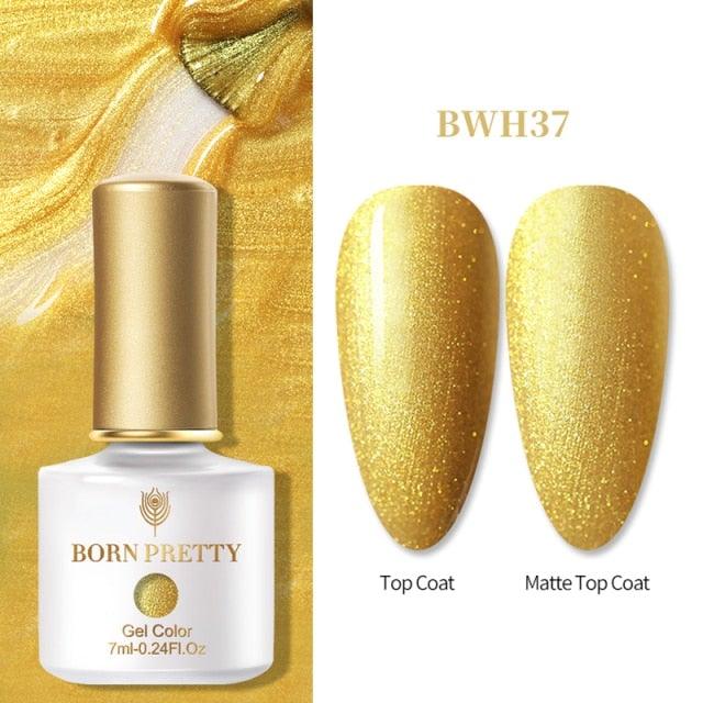 Fashion 2022 New Womens Colorful Nail Gel Polish Modern Glitter Pink Purple UV Diamond Stylish Design Nail Colors Gel For Girls and Women In Shinny Trend Color Stevvex