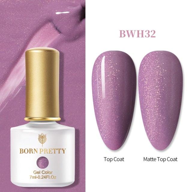 Fashion 2022 New Womens Colorful Nail Gel Polish Modern Glitter Pink Purple UV Diamond Stylish Design Nail Colors Gel For Girls and Women In Shinny Trend Color Stevvex