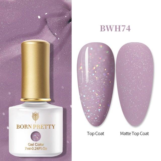 Fashion 2022 New Womens Colorful Nail Gel Polish Modern Glitter Pink Purple UV Diamond Stylish Design Nail Colors Gel For Girls and Women In Shinny Trend Color Stevvex