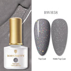 Fashion 2022 New Womens Colorful Nail Gel Polish Modern Glitter Pink Purple UV Diamond Stylish Design Nail Colors Gel For Girls and Women In Shinny Trend Color Stevvex