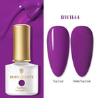 Fashion 2022 New Womens Colorful Nail Gel Polish Modern Glitter Pink Purple UV Diamond Stylish Design Nail Colors Gel For Girls and Women In Shinny Trend Color Stevvex