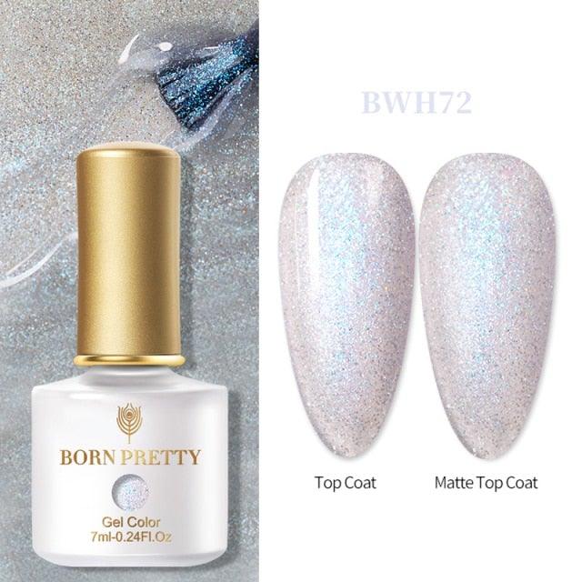 Fashion 2022 New Womens Colorful Nail Gel Polish Modern Glitter Pink Purple UV Diamond Stylish Design Nail Colors Gel For Girls and Women In Shinny Trend Color Stevvex