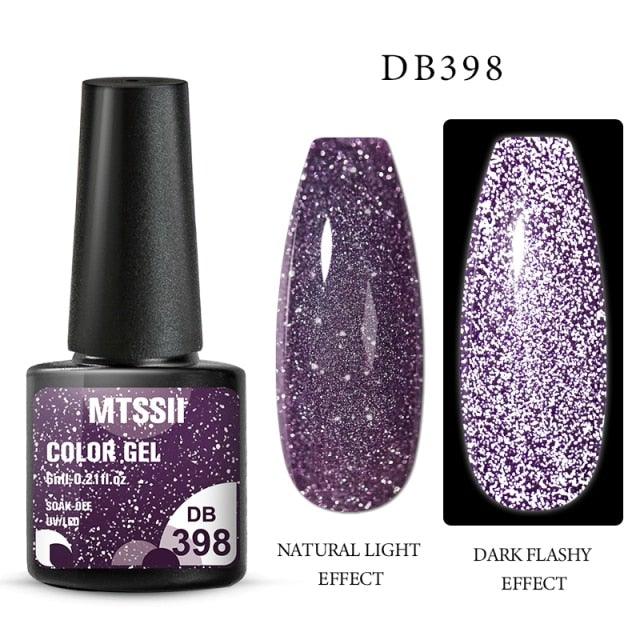 Fashion 2022 Reflective Glitter Gel Nail Polish 8 Colors Sparkling Auroras Permanent UV Diamond Gel Nail Polish Gel For Girls and Womens Stevvex