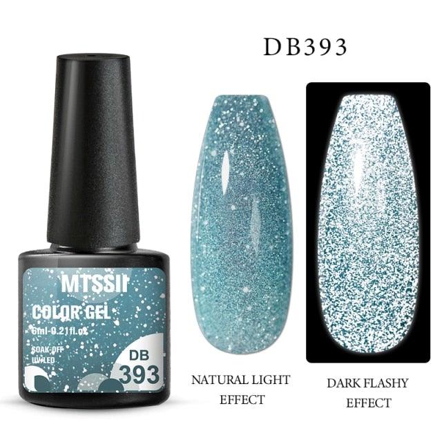 Fashion 2022 Reflective Glitter Gel Nail Polish 8 Colors Sparkling Auroras Permanent UV Diamond Gel Nail Polish Gel For Girls and Womens Stevvex