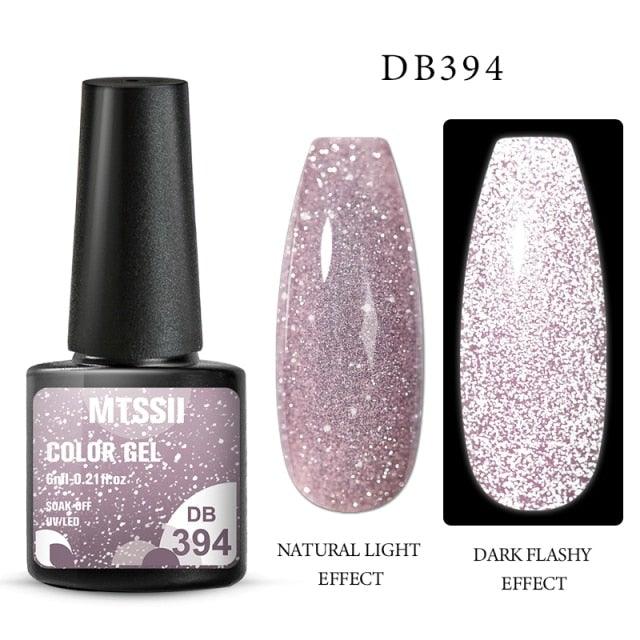 Fashion 2022 Reflective Glitter Gel Nail Polish 8 Colors Sparkling Auroras Permanent UV Diamond Gel Nail Polish Gel For Girls and Womens Stevvex