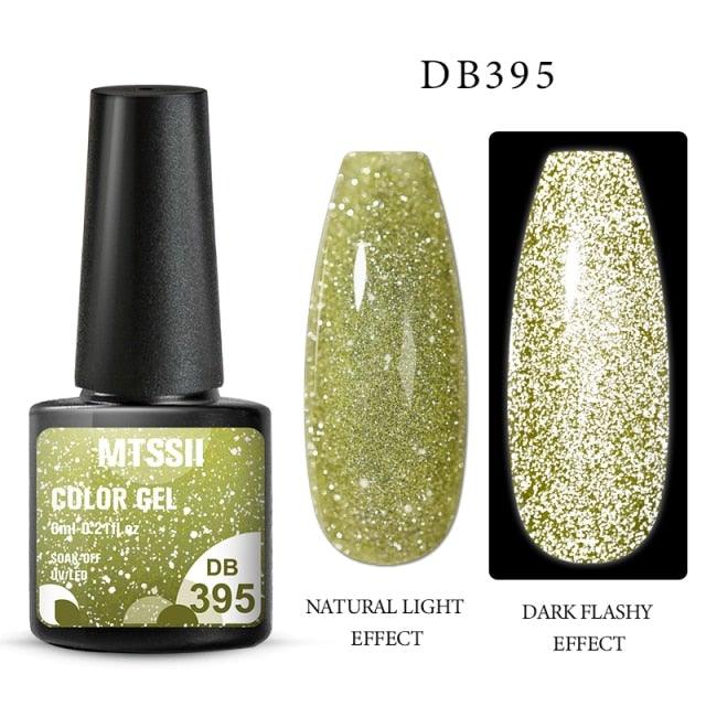 Fashion 2022 Reflective Glitter Gel Nail Polish 8 Colors Sparkling Auroras Permanent UV Diamond Gel Nail Polish Gel For Girls and Womens Stevvex