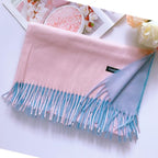 Fashion Autumn Winter Warm High Quality Long Soft Cashmere Hijabs Scarves Dot Pattern Tassels Elegant Thicken Wrap Shawl Ladies Lightweight Escharpe Soft Wool Cashmere Muffler For Women