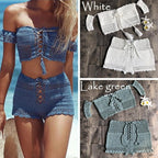 Fashion Beach Bikini Set Knitting Swimsuit Crochet Style Off Shoulder Bathing Handmade Tassels Bikini Bra Two Piece Beach Outfits For Women Crochet Tassels Hollow Out Bikini Bra Top Skirt Cover Up Dress Stevvex