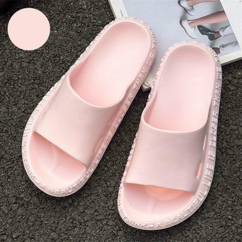 Fashion Beach Slides Massage Flip Flops Non-slip Slippers High Quality EVA Summer Men Women Quick Drying Bathroom Sandals Open Toe Soft Slippers Soft Shower Massage Slippers Stevvex