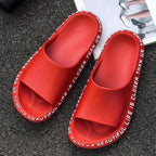 Fashion Beach Slides Massage Flip Flops Non-slip Slippers High Quality EVA Summer Men Women Quick Drying Bathroom Sandals Open Toe Soft Slippers Soft Shower Massage Slippers Stevvex