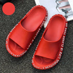 Fashion Beach Slides Massage Flip Flops Non-slip Slippers High Quality EVA Summer Men Women Quick Drying Bathroom Sandals Open Toe Soft Slippers Soft Shower Massage Slippers Stevvex