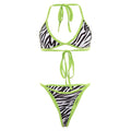 Fashion Bikini Set Bikinis Stripes Lace Up String Two-Piece Swimsuit Mini Bikini Swimwear Padded Two Piece Triangle Bikini Set Summer Breathable Beach Swimsuits For Women Stevvex