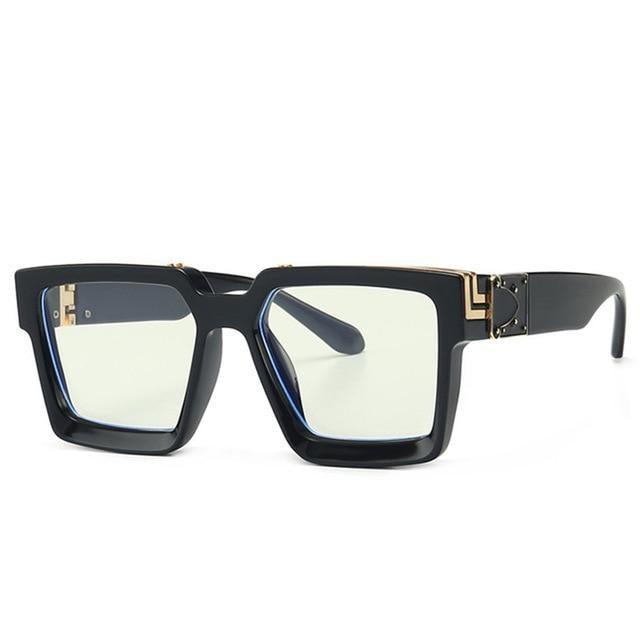 Fashion Black Design Stylish Sunglasses For Men & Women Square Shape Driving Eyewear Classic Luxury Style Sun Glasses For Men Women Anti Blue Light Sun Glasses For Summer Stevvex