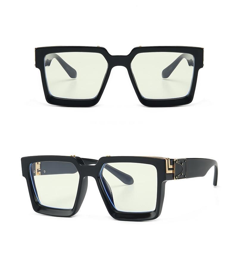 Fashion Black Design Stylish Sunglasses For Men & Women Square Shape Driving Eyewear Classic Luxury Style Sun Glasses For Men Women Anti Blue Light Sun Glasses For Summer Stevvex