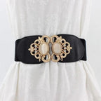 Fashion Black Elastic Waistband One-Piece Dress Women Decorative Belt Elegant Women's Style Party Dress Belts Stevvex