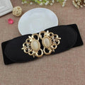Fashion Black Elastic Waistband One-Piece Dress Women Decorative Belt Elegant Women's Style Party Dress Belts Stevvex