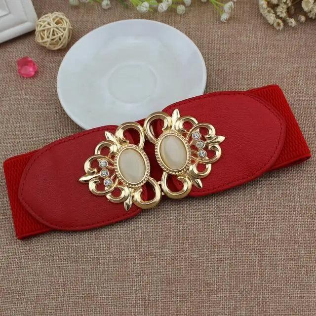 Fashion Black Elastic Waistband One-Piece Dress Women Decorative Belt Elegant Women's Style Party Dress Belts Stevvex