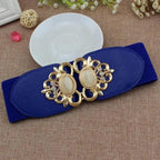 Fashion Black Elastic Waistband One-Piece Dress Women Decorative Belt Elegant Women's Style Party Dress Belts Stevvex