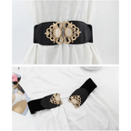 Fashion Black Elastic Waistband One-Piece Dress Women Decorative Belt Elegant Women's Style Party Dress Belts Stevvex