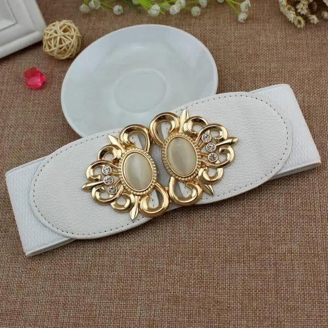 Fashion Black Elastic Waistband One-Piece Dress Women Decorative Belt Elegant Women's Style Party Dress Belts Stevvex