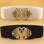 Fashion Black Elastic Waistband One-Piece Dress Women Decorative Belt Elegant Women's Style Party Dress Belts Stevvex