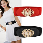 Fashion Black Elastic Waistband One-Piece Dress Women Decorative Belt Elegant Women's Style Party Dress Belts Stevvex