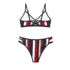 Fashion Blue White Women Striped Bikini Sets Swimsuit Women Halter Top Bikini High Waist Bathing Suits Bandage Two Piece Swimsuit Two Pieces Swimwear Women Summer Beach Adjustable Bathing Suit