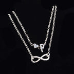 Fashion Bracelets Silver Color Geometric Infinity Symbol Letters Sterling Silver Adjustable Mother's Day Jewelry Gift Birthday Valentine’s Day Gifts For Women Mom Wife Girls