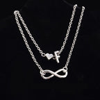 Fashion Bracelets Silver Color Geometric Infinity Symbol Letters Sterling Silver Adjustable Mother's Day Jewelry Gift Birthday Valentine’s Day Gifts For Women Mom Wife Girls