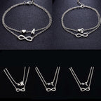 Fashion Bracelets Silver Color Geometric Infinity Symbol Letters Sterling Silver Adjustable Mother's Day Jewelry Gift Birthday Valentine’s Day Gifts For Women Mom Wife Girls