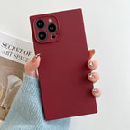 Fashion Candy Color Square Soft Silicone Phone Case For iPhone 13 11 12 Pro Max Bumper Shockproof Cover Square Silicone Camera Case Ultra Thin Lightweight Silky Soft Case Compatible with iPhone Stevvex