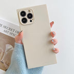 Fashion Candy Color Square Soft Silicone Phone Case For iPhone 13 11 12 Pro Max Bumper Shockproof Cover Square Silicone Camera Case Ultra Thin Lightweight Silky Soft Case Compatible with iPhone Stevvex