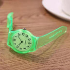 Fashion Casual Environmental Friendly Silicone Childrens Quartz Fashion Watches Retro Classic Analog Time Teacher Young Girls Teen Wrist Watch With Colorful Silicone Band For Valentine’s Day Stevvex