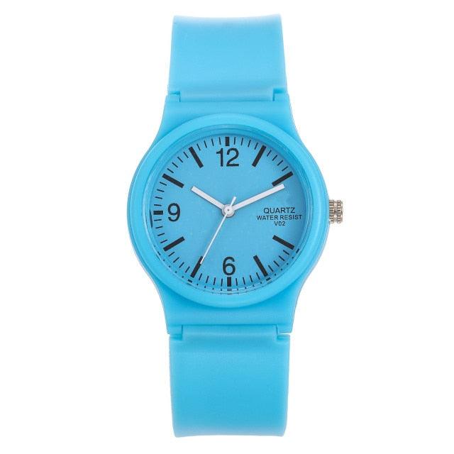 Fashion Casual Environmental Friendly Silicone Childrens Quartz Fashion Watches Retro Classic Analog Time Teacher Young Girls Teen Wrist Watch With Colorful Silicone Band For Valentine’s Day Stevvex