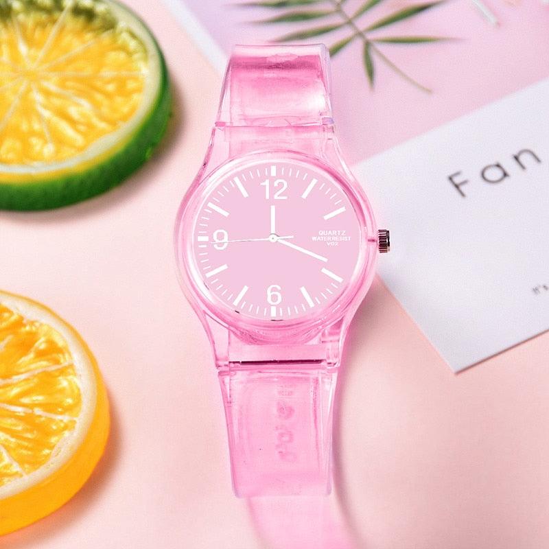Fashion Casual Environmental Friendly Silicone Childrens Quartz Fashion Watches Retro Classic Analog Time Teacher Young Girls Teen Wrist Watch With Colorful Silicone Band For Valentine’s Day Stevvex