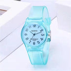 Fashion Casual Environmental Friendly Silicone Childrens Quartz Fashion Watches Retro Classic Analog Time Teacher Young Girls Teen Wrist Watch With Colorful Silicone Band For Valentine’s Day Stevvex