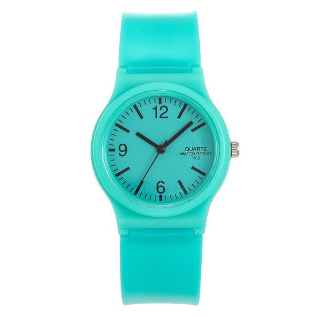 Fashion Casual Environmental Friendly Silicone Childrens Quartz Fashion Watches Retro Classic Analog Time Teacher Young Girls Teen Wrist Watch With Colorful Silicone Band For Valentine’s Day Stevvex