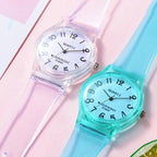 Fashion Casual Environmental Friendly Silicone Childrens Quartz Fashion Watches Retro Classic Analog Time Teacher Young Girls Teen Wrist Watch With Colorful Silicone Band For Valentine’s Day Stevvex