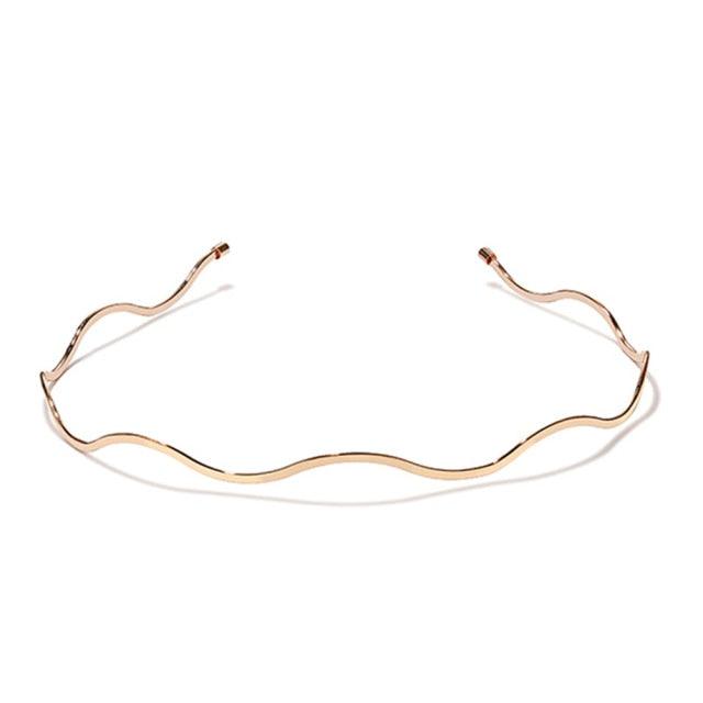 Fashion Chic Metal Wave Invisible Headband Gold Thin Hair Hoop For Women Girls Wild Headwear Hair Styling Tool Gorgeous Hair Accessories For Women Stevvex