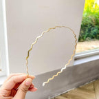 Fashion Chic Metal Wave Invisible Headband Gold Thin Hair Hoop For Women Girls Wild Headwear Hair Styling Tool Gorgeous Hair Accessories For Women Stevvex